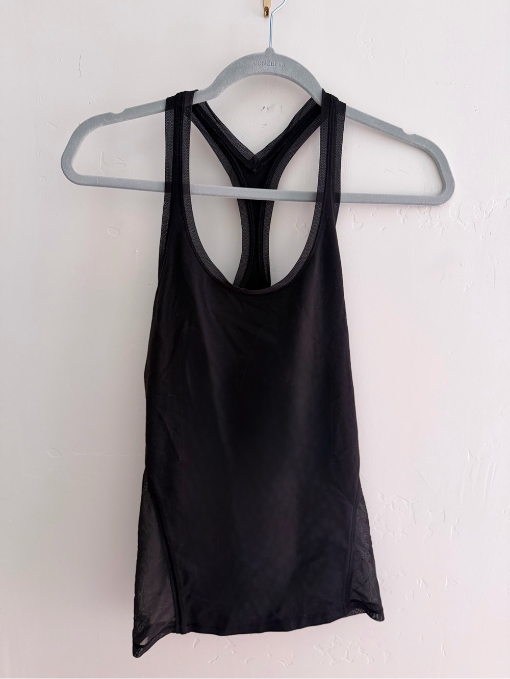 lululemon athletica Black Racerback Mesh-Panel Tank